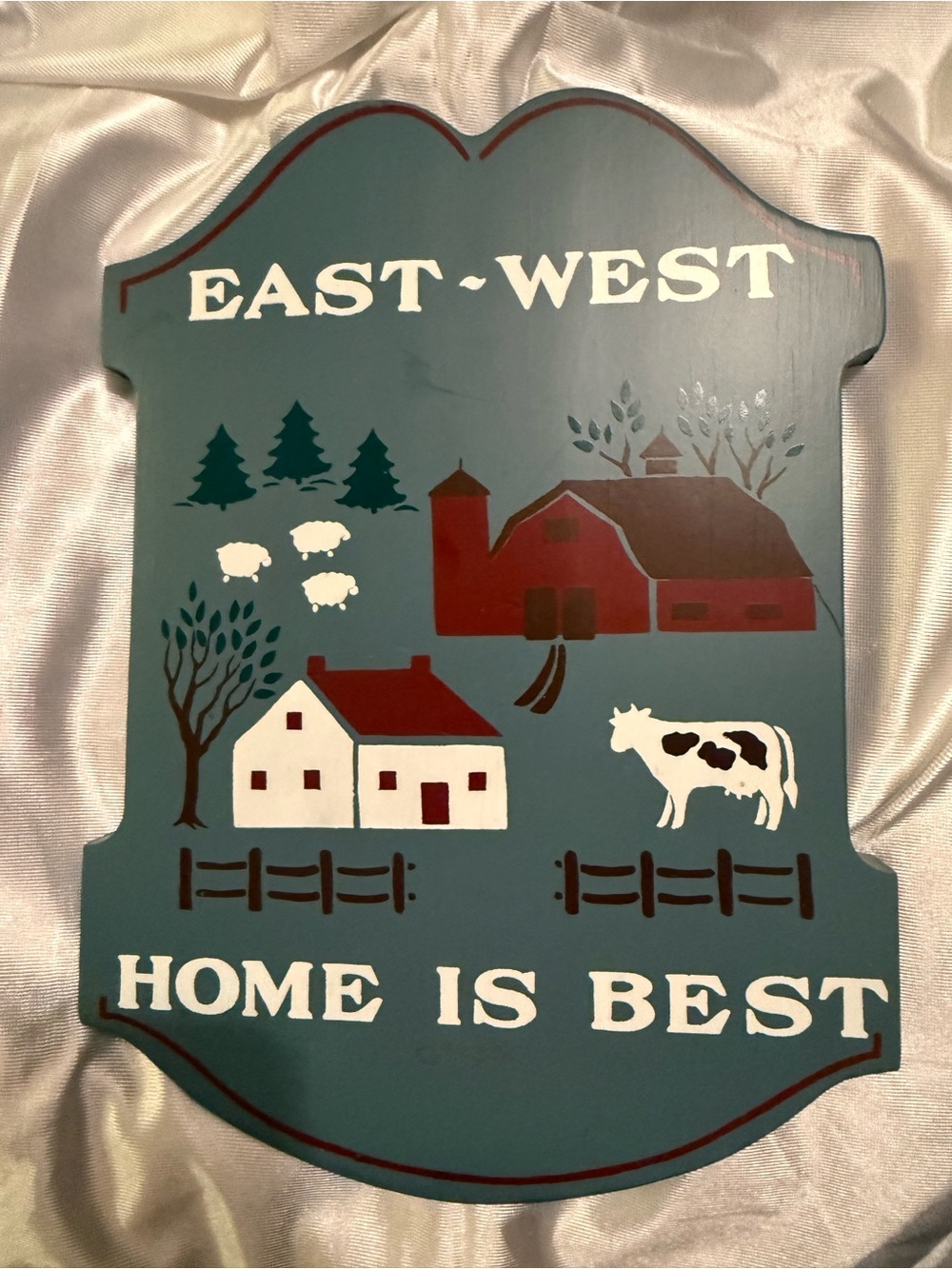 Stanley Teal Country Farmhouse Wall Plaque